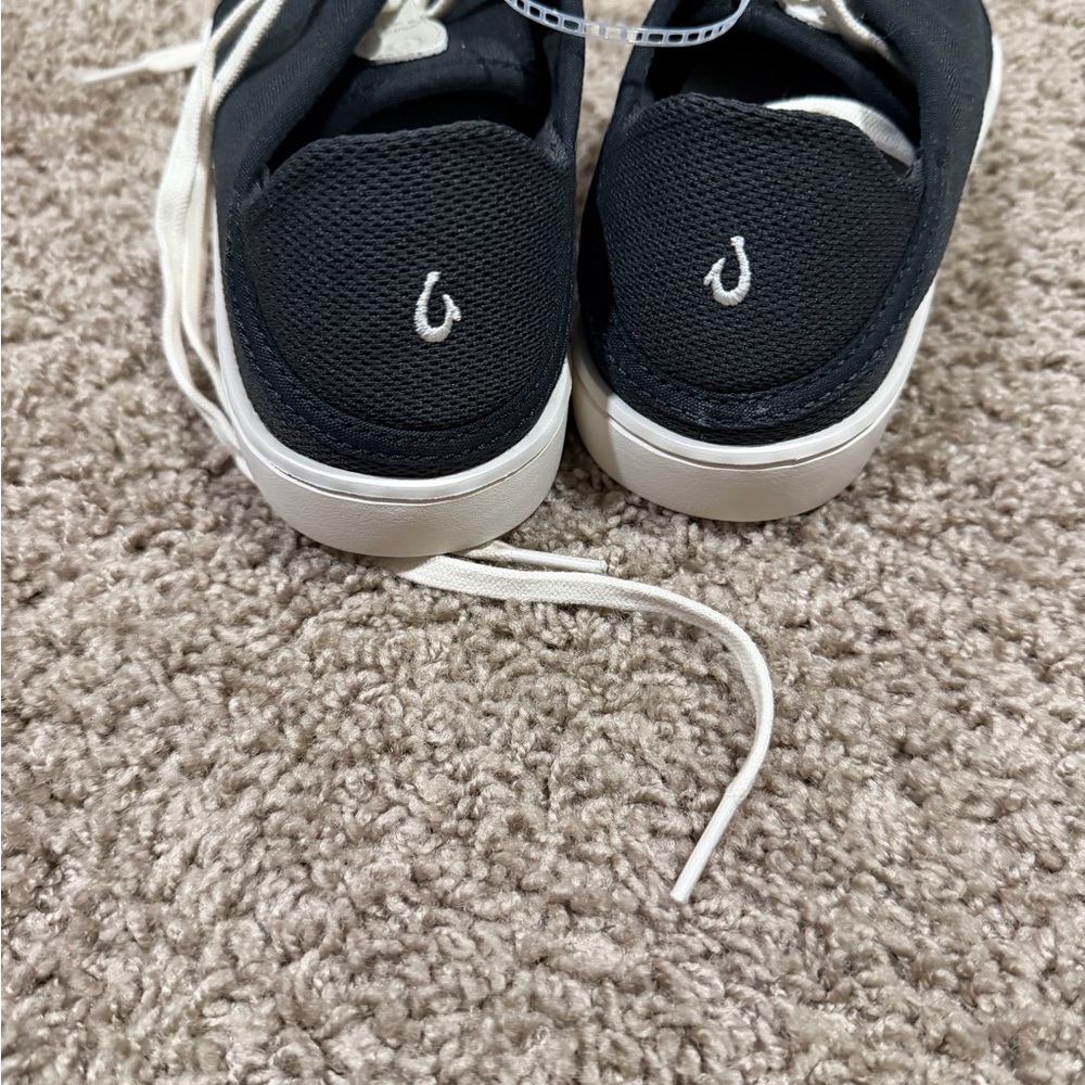 Olukai Pehuea Li’Ili Women 7.5 9 Black Mesh Shoes Sneakers Lace Up Slip On New - Picture 7 of 8